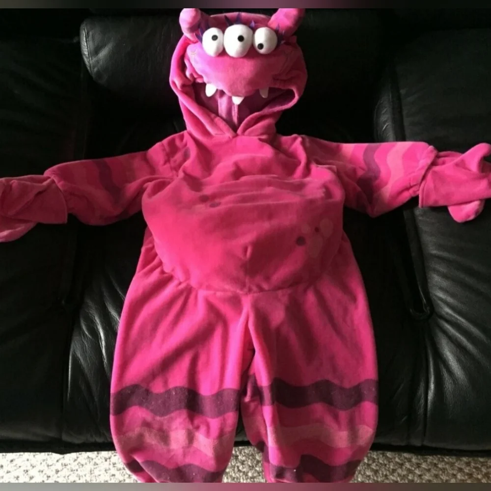 miniwear Bright Pink Monster Hooded Kids Costume